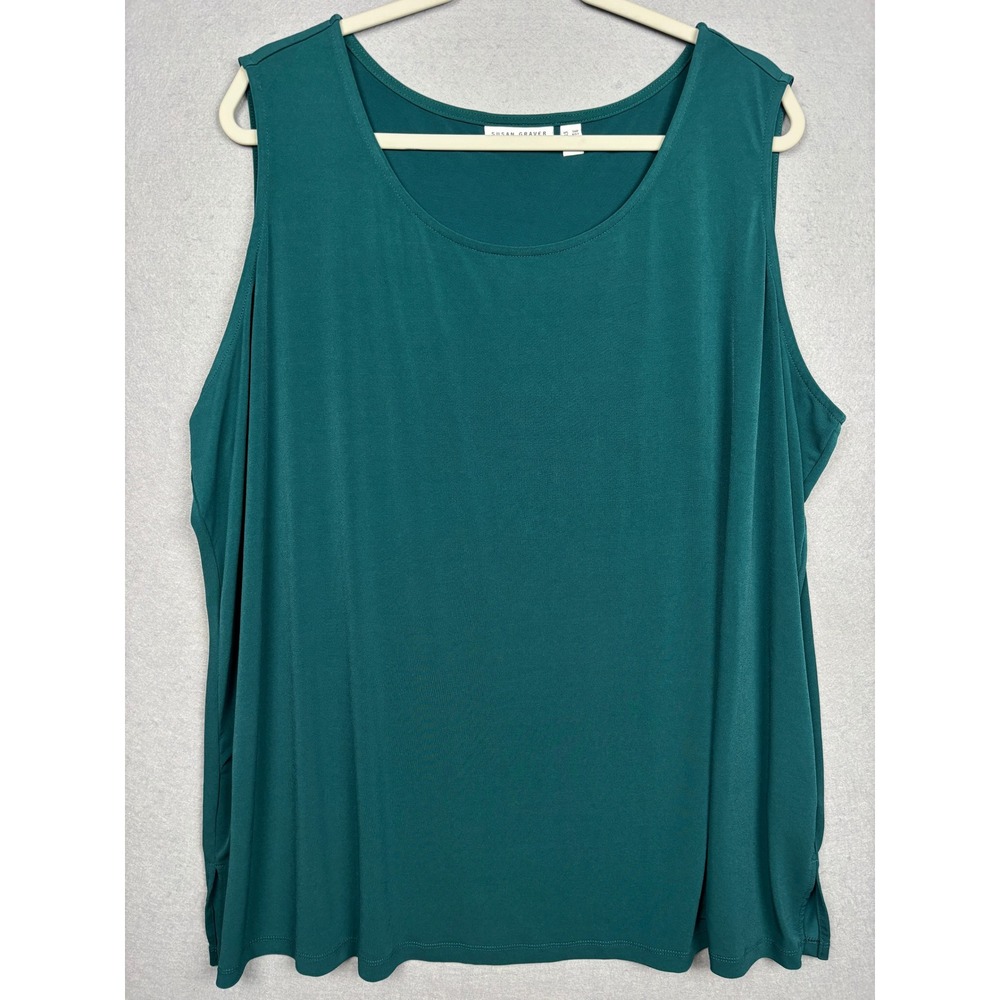 Susan Graver Tank Top Womens 3XP Petite Scoop Neck Sleeveless Stretch